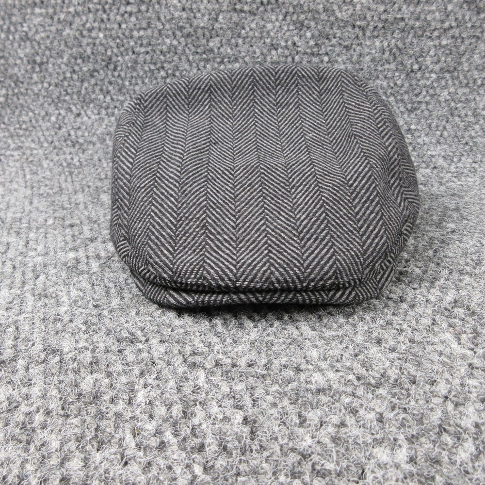 Boston Scally Co. Hat Cap Flat Mens One Size Gray Herringbone Tweed Lined NWOT